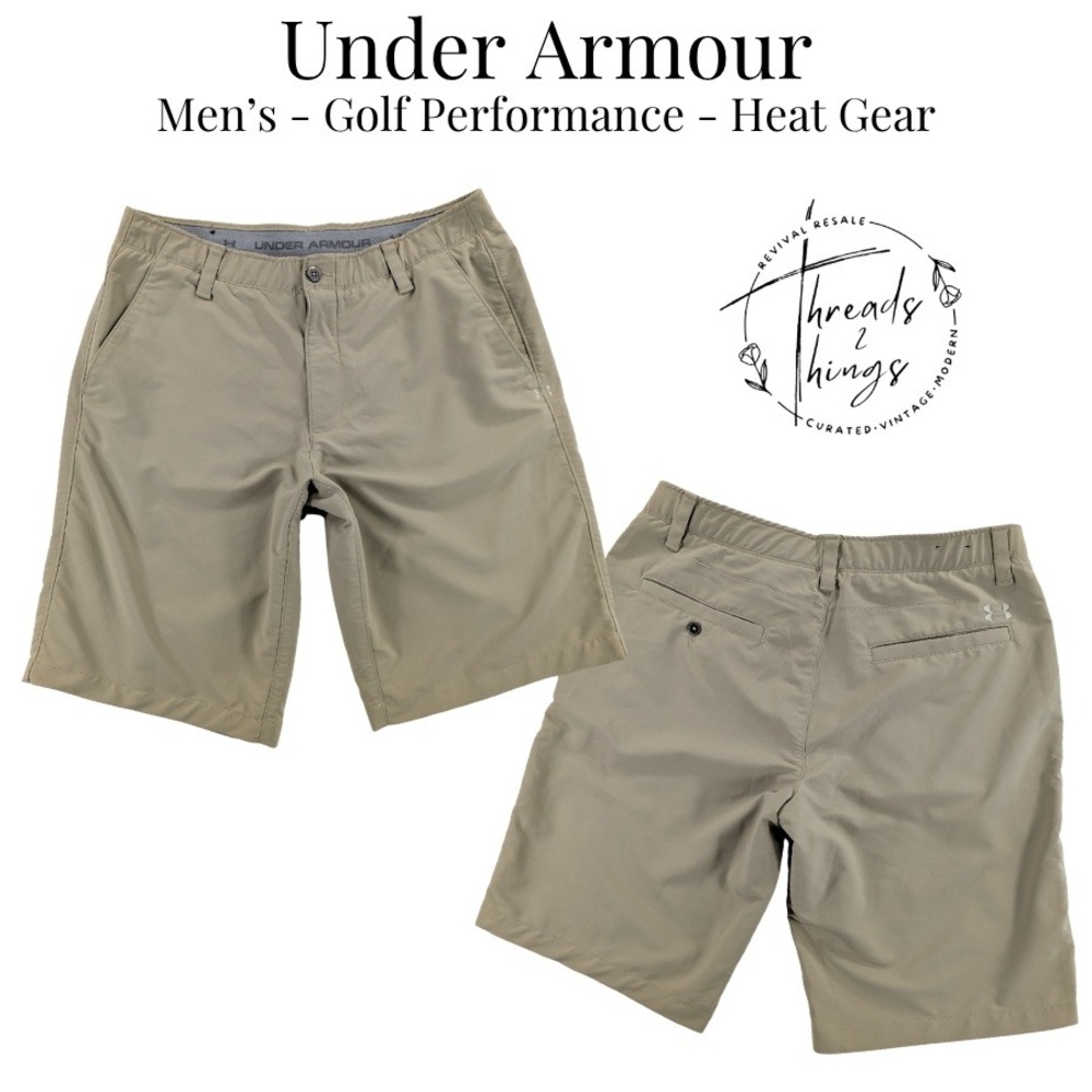 Under Armour Shorts Mens 36 Khaki Tan Golf Loose Performance Tech